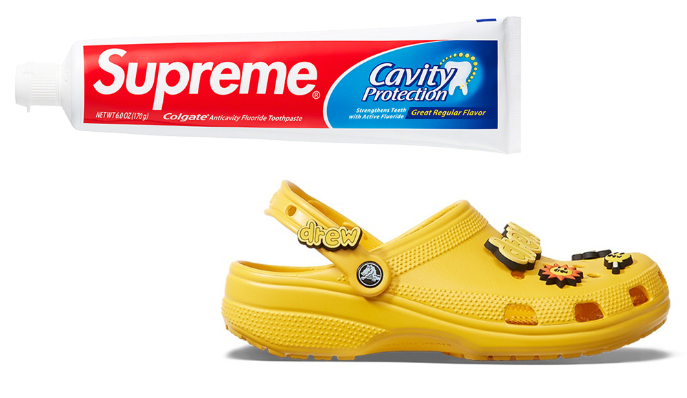 Самая дорогая зубная паста с лого Supreme и кроксы от Джастина Бибера – разобрались, почему люди покупают коллаборации.